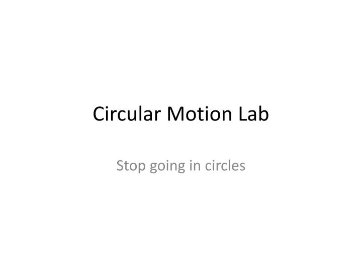 circular motion lab