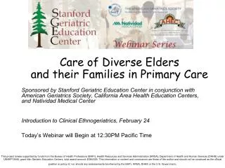 Care of Diverse Elders and their Families in Primary Care
