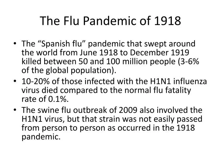 the flu pandemic of 1918