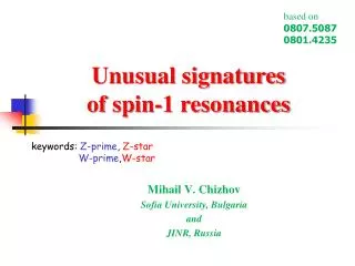 Unusual signatures of spin-1 resonances