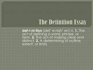 the definition essay