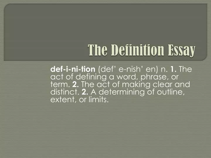 the definition essay