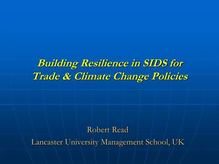 building resilience in sids for trade climate change policies