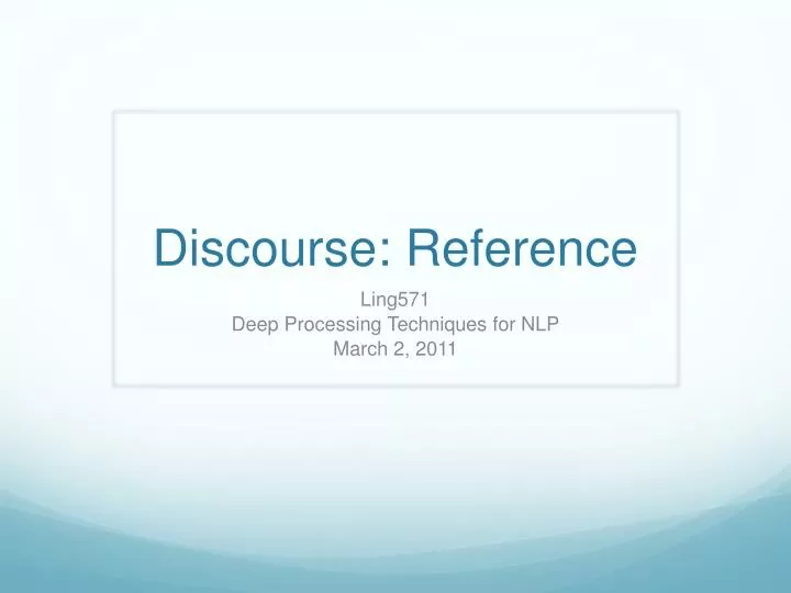 discourse reference