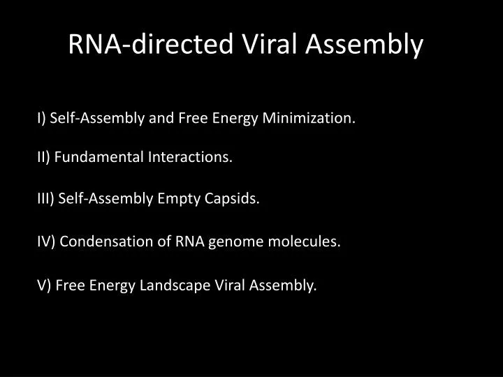 rna directed viral assembly