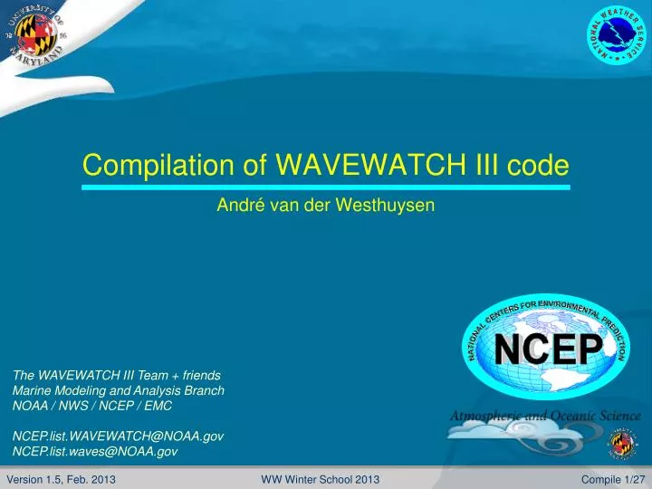 c ompilation of wavewatch iii code