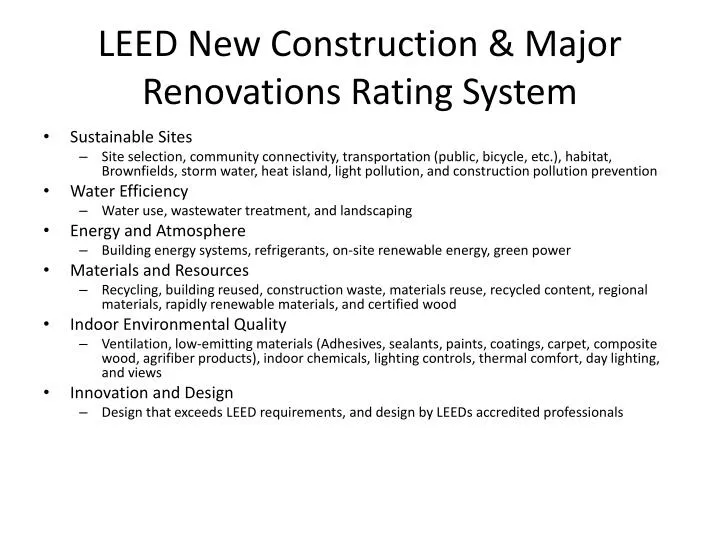 leed new construction major renovations rating system