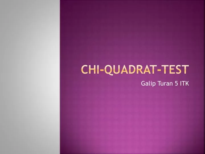 chi quadrat test