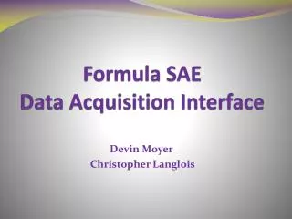 Formula SAE Data Acquisition Interface