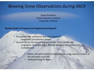 Blowing Snow Observations during ASCII