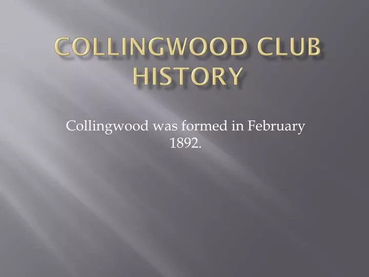 collingwood club history