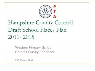 Hampshire County Council Draft School Places Plan 2011- 2015