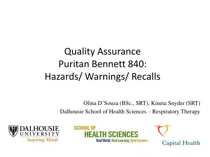 quality assurance puritan bennett 840 hazards warnings recalls