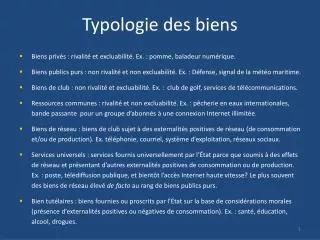 typologie des biens