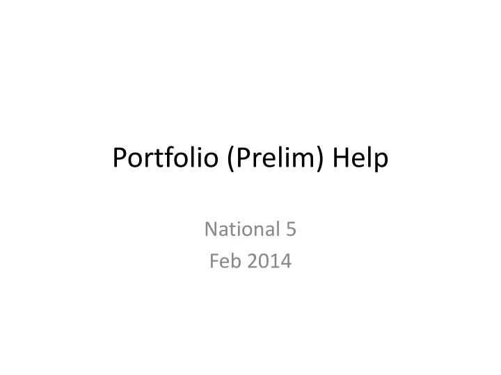 portfolio prelim help