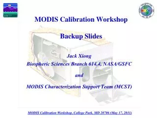 MODIS Calibration Workshop Backup Slides