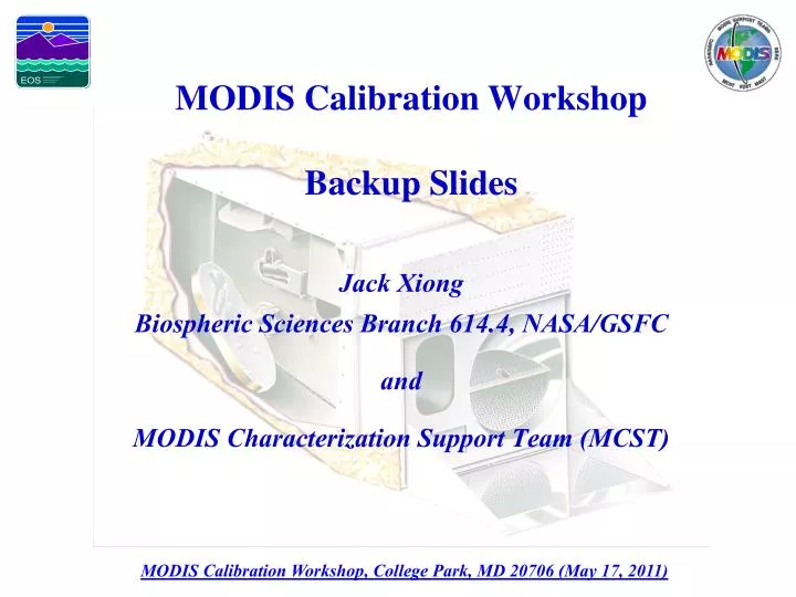modis calibration workshop backup slides