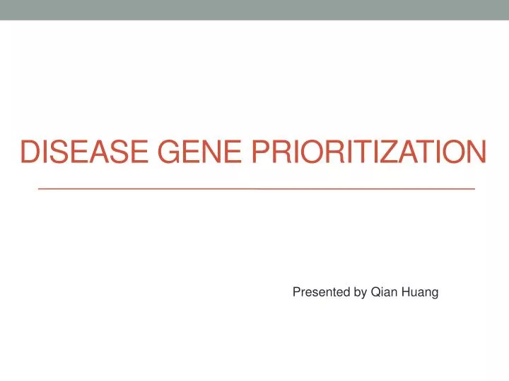 disease gene prioritization