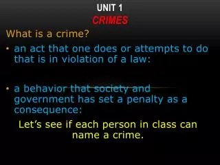 Unit 1 Crimes