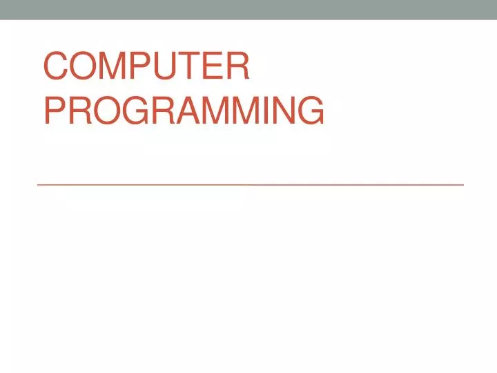 computer programming