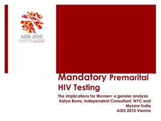 Mandatory Premarital HIV Testing