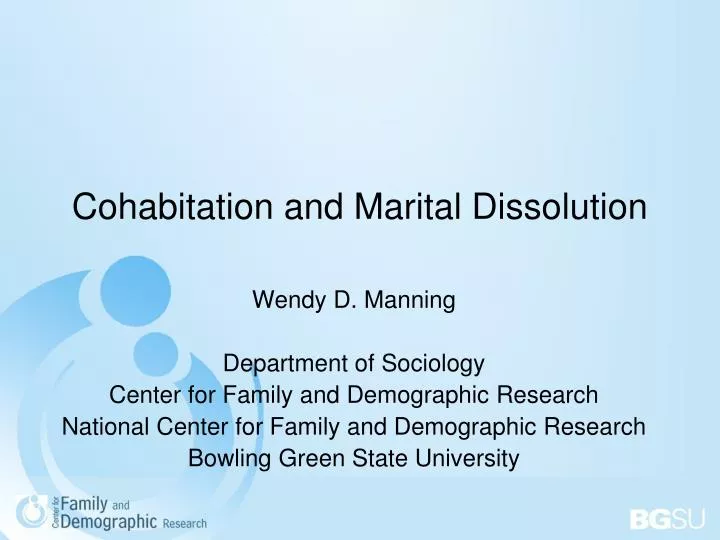cohabitation and marital dissolution