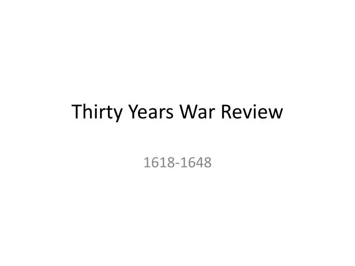 thirty years war review
