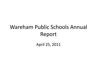 Wareham Public Schools Annual Report