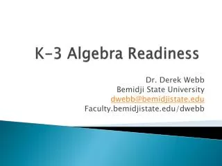 K-3 Algebra Readiness