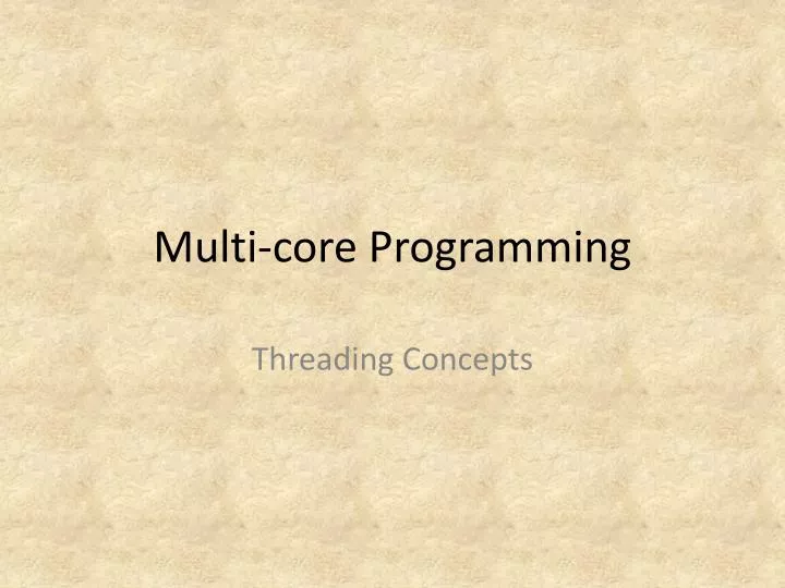 multi core programming
