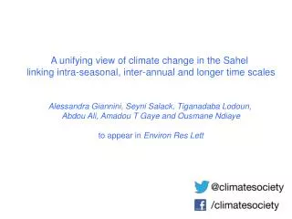 A unifying view of climate change in the Sahel