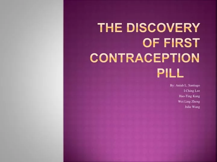 the discovery of first contraception pill