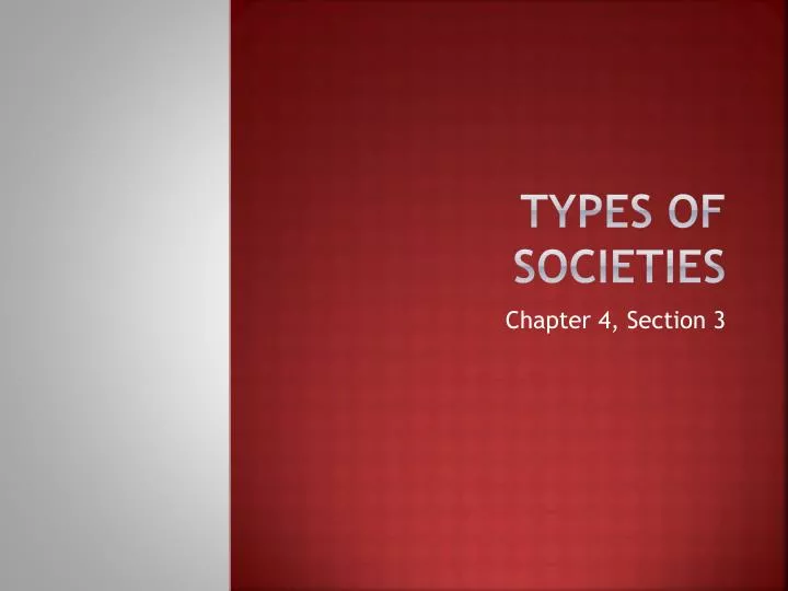 types of societies