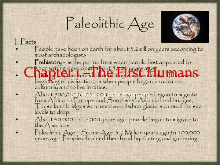 chapter 1 the first humans
