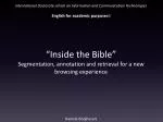“Inside the Bible” Segmentation, annotation and retrieval for a new browsing experience