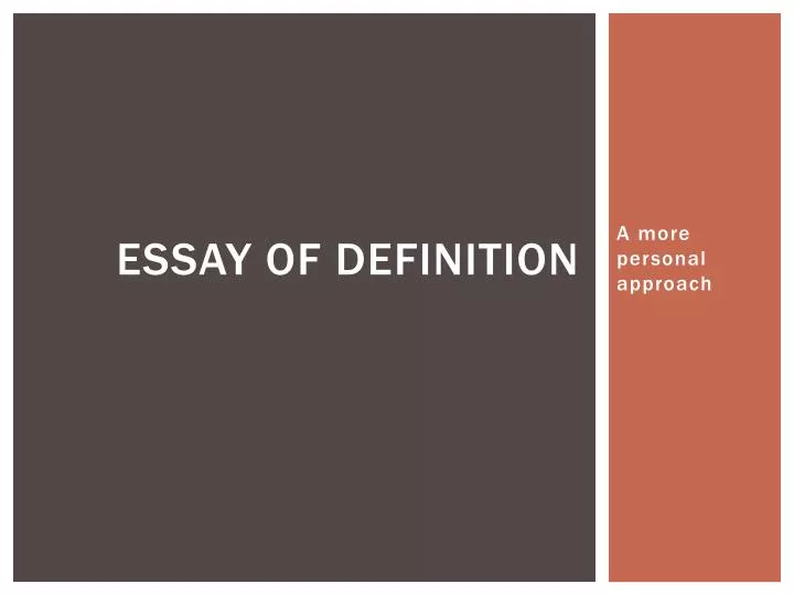 essay of definition