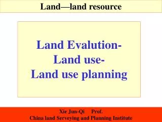 Land—land resource