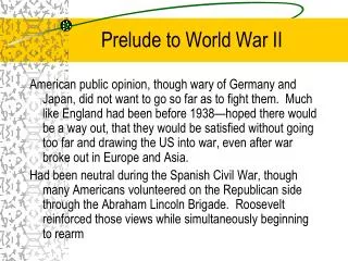 Prelude to World War II