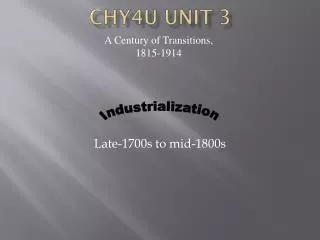 CHY4U Unit 3