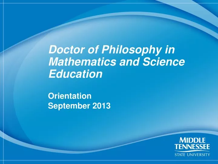 doctor of philosophy in mathematics and science education