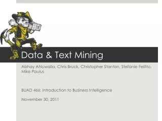 Data &amp; Text Mining