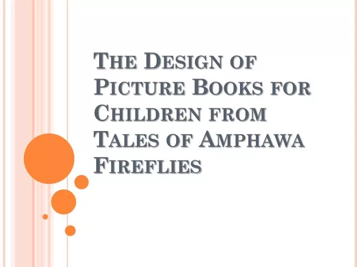 the design of picture books for children from tales of amphawa fireflies