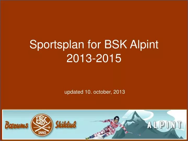 sportsplan for bsk alpint 2013 2015