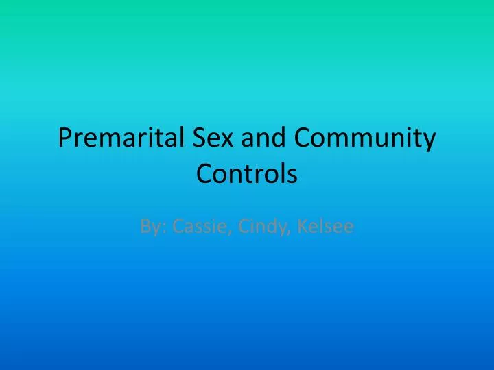 premarital sex and community controls