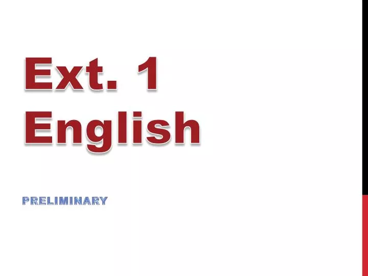 ext 1 english