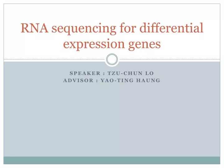 rna sequencing for differential expression genes