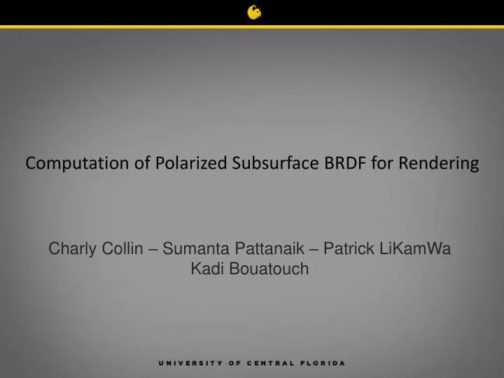 computation of polarized subsurface brdf for rendering