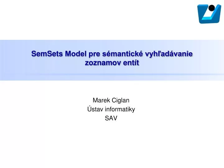 semsets model pre s mantick vyh ad vanie zoznamov ent t