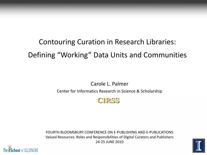 contouring curation in research libraries defining working data units and communities