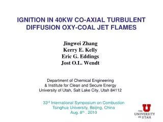 Ignition in 40kw co-axial turbulent diffusion oxy-coal jet flames